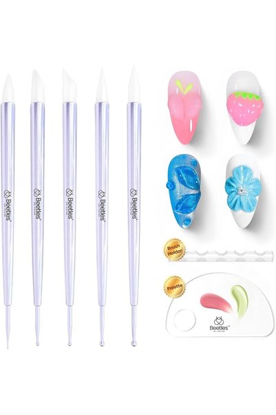 beetles Gel Polish مجموعة طلاء أظافر جل صيفية من بيتس، أخضر وردي أزرق لامع، ط...