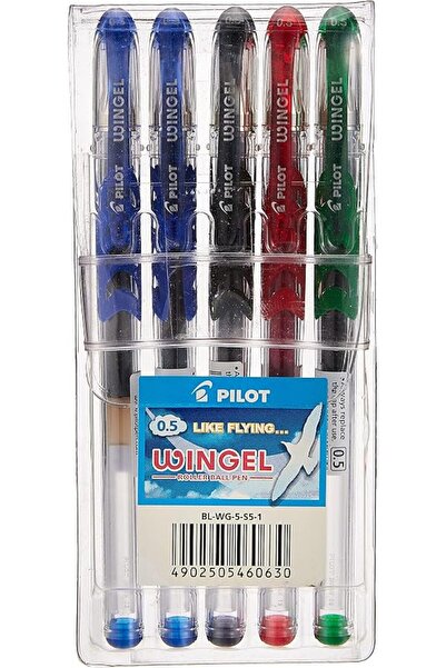 Pilot مجموعة أقلام جل وينجل رولر بول BL-WG-5-S5-1 من 5 قطع، بسمك 0.5 مم، متعد...