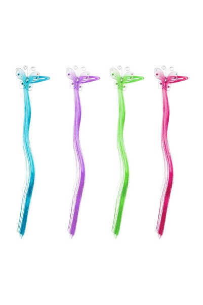 Jumbo Clame de Par pentru Copii Fluturi Color cu Suvite de Par 30cm - 4buc - ...