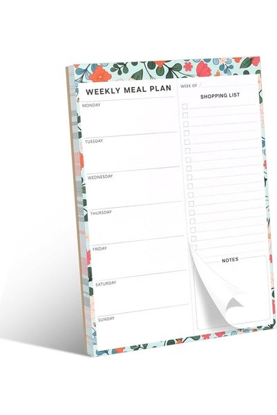 Tazweeq Weekly Meal Planner List, Magnetic Notepad, with Tear Off Shopping Li...