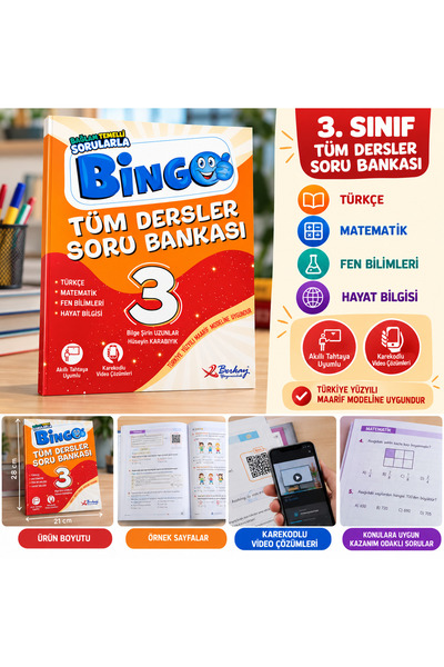 Berkay Yayıncılık 3.sınıf Bingo Tüm Dersler Soru Bankası