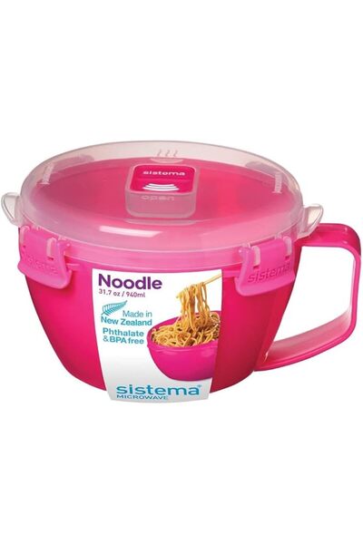 sistemahşap Sistema Pasta Bowl Container with Lid, 940 ml - Green
