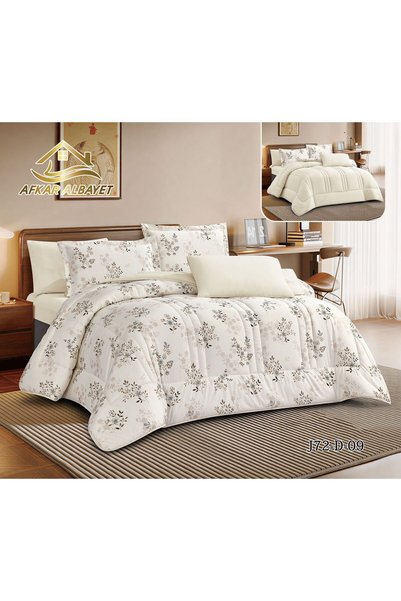 Afkar Albayet Floral Nefren Summer 6 Piece Microfiber Bedspread - Quilted Com...