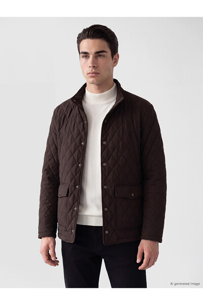 LC Waikiki Nevavm with a Difference from Lcwaikiki Classic Brown Stand Collar...