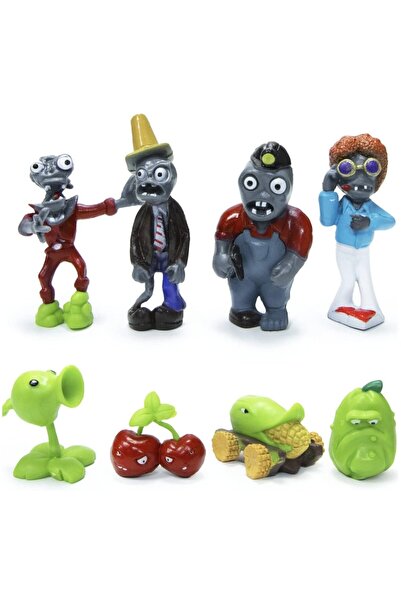 MBong Set de 8 figurine Plants vs Zombies, Plante și Zombi, Mbong ® , 3-8 cm