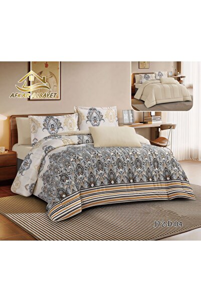 Afkar Albayet Floral Nefren Summer 6 Piece Microfiber Bedspread - Quilted Com...