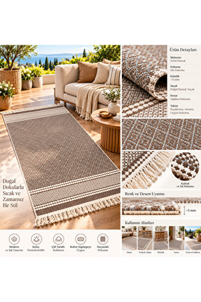 Çift taraflı Pamuklu Dokuma Kilim