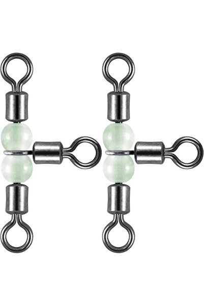Yelajoy 20 Pack 3-Way Fishing Swivels with Glow Beads, Stainless Steel Barrel...