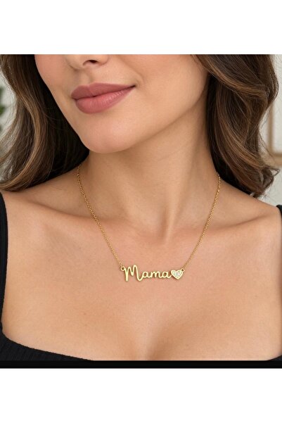 mibrillo Heart Detailed Mama Necklace Mother Necklace