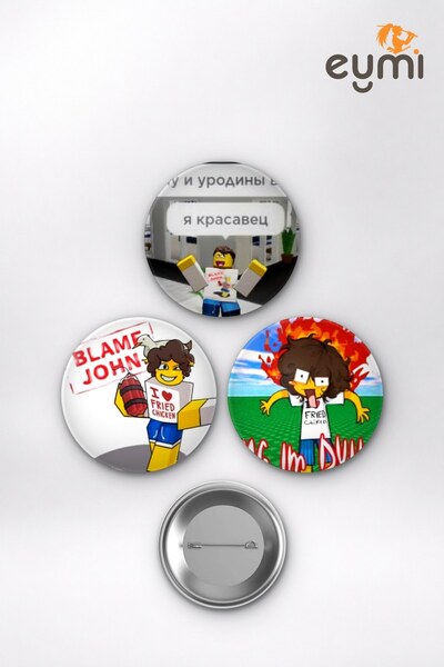 Roblox Shedletsky ve Blame John Meme Oyun Temalı Çanta Süsü İğneli Buton Rozet Seti Set 3 3’lü (58 mm)