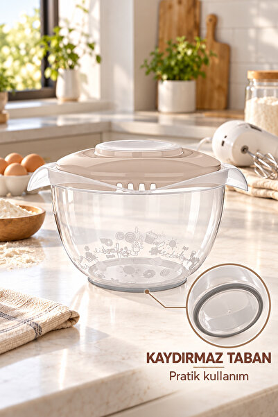 EMİLA HOME Mixit 3000 ml Mixer Container with Lid & Anti-Splash Whisk and Mix...