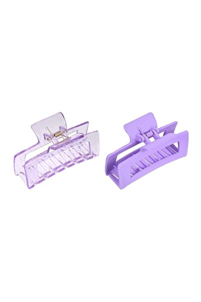 DD SHOP Clame Par Lila Dreptunghiulare pentru Femei 8.5cm - 2buc - Prins Paru...