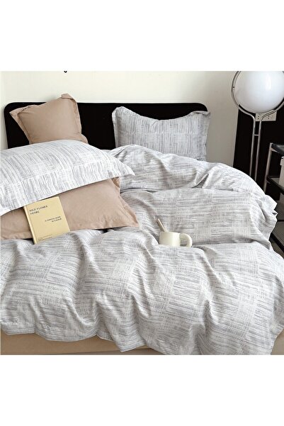 OEM Polyester Duvet Cover Set , Caressa FY4478, 2 persons, gray, set of 6 pieces