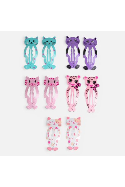 DD SHOP Clame Par Pisica pentru Copii 5cm - 10buc - Imprimate, Cosmetice Prod...