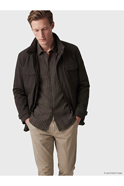 LC Waikiki Nevavm with Difference Southblue Brown Regular Fit Stand Collar Me...