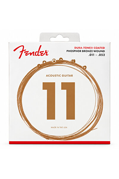 FENDER 860CL Phosphor Bronze Dura-Tone Coated 11-52 Akustik Gitar Teli