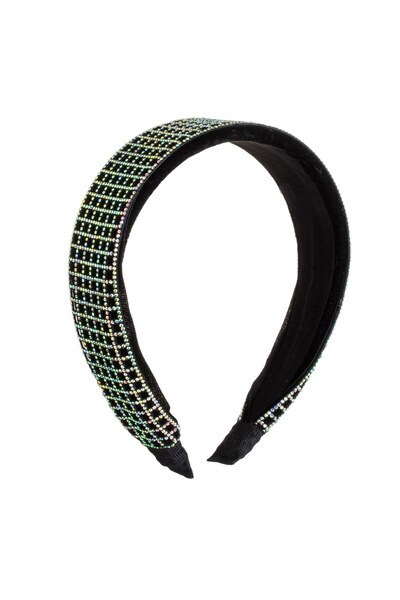 DD SHOP Coronita Par Lata Catifelata cu Strass Holografic Patrat pentru Femei