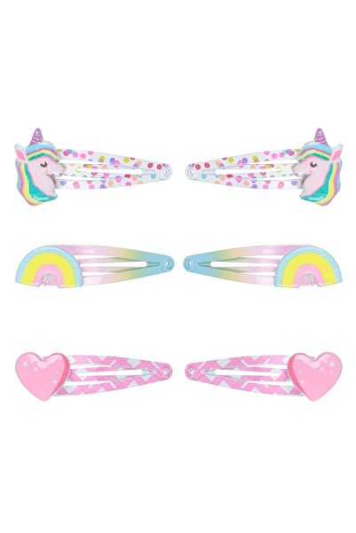DD SHOP Clamite Par Metalice 3D Inimia Unicorn Rainbow pentru Copii 5.5cm - 6buc