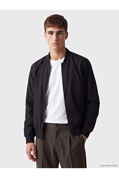 LC Waikiki Lcw Vision Black Regular Fit College Collar Men's Jacket with Neva...