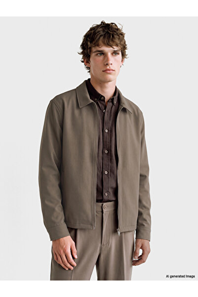 LC Waikiki Lcw Vision Beige Loose Fit Men's Jacket with Nevavm Difference