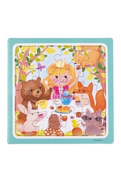 CBD CORAL BEST DEALS Mini Puzzle cu model de pădure (16 piese) 15x15cm