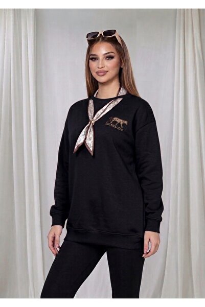 Fularlı sweatshirt