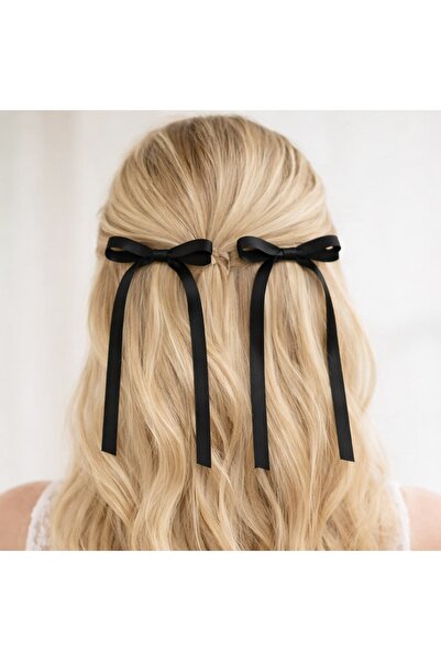 DD SHOP Clame de Par cu Fundite Negre Satinate 10cm - 2buc - Agrafe Dama, Cos...
