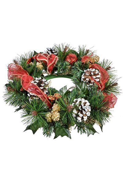 DD SHOP Inel Decorativ de Craciun pentru Lumanari Crengute Conuri Bile Pangli...