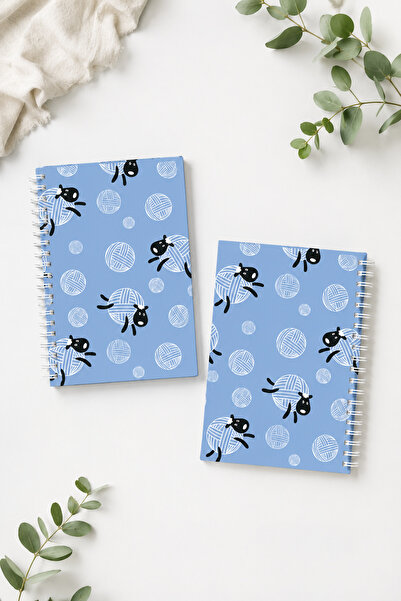 Paytak Moda Yarn Sheep Animal Patterned A5 Spiral Colorful Notebook 45 Sheets...