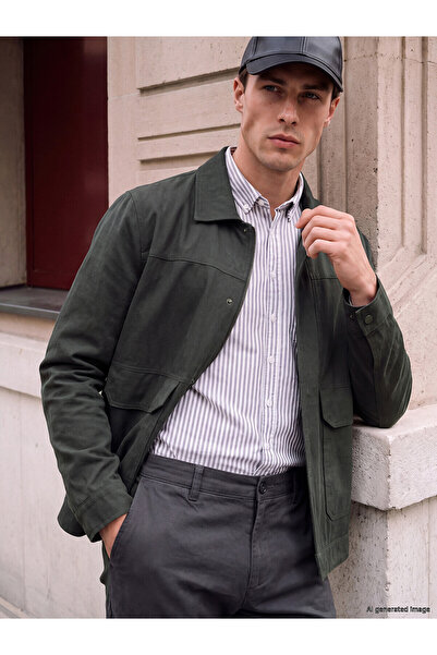 LC Waikiki Nevavm with Difference Lcwaikiki Classic Gray Regular Fit Shirt Co...