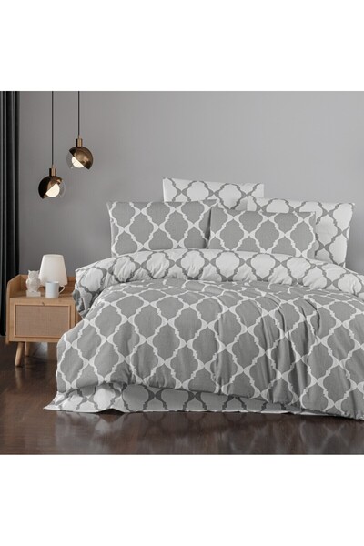 OEM Ranforce Cotton Duvet Cover Set , Caressa Ravenna, 2 people, gray, set of...