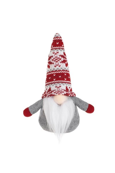 DD SHOP Figurina decorativa de Craciun, gnome cu caciula rosie jacquard, corp...