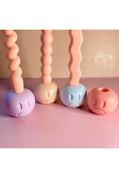 Bloom Long Candle Holder with Sad Face Design