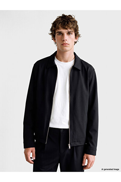 LC Waikiki Lcw Vision Black Loose Fit Men's Jacket with Nevavm Difference
