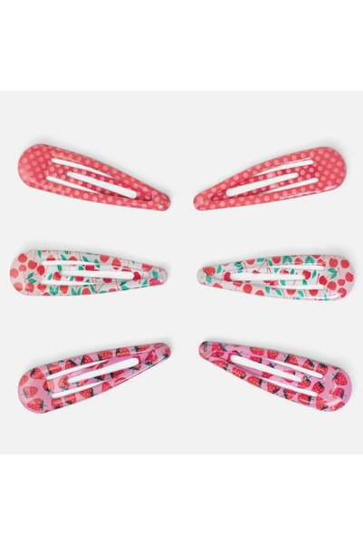DD SHOP Clame de Par Fructe Colorate pentru Copii 5cm - 6buc - Imprimate, Cos...