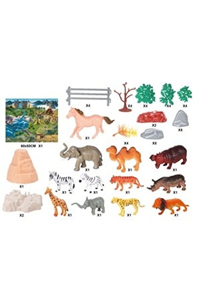 CBD CORAL BEST DEALS Set de animale sălbatice din plastic - 50 de piese