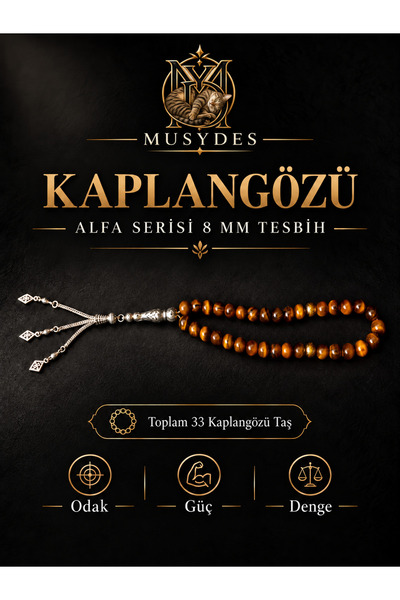 Kaplangözü Doğal Taş El Yapımı Hediyelik Erkek Tesbih 33lük 8mm