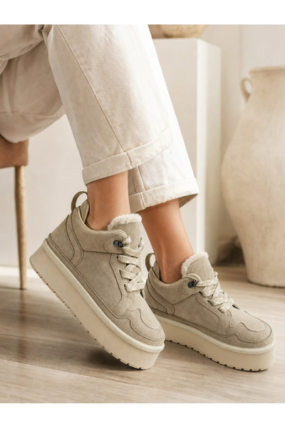 sümmy shoes Kadın Bağcıklı Yüksek Taban Süet Bot