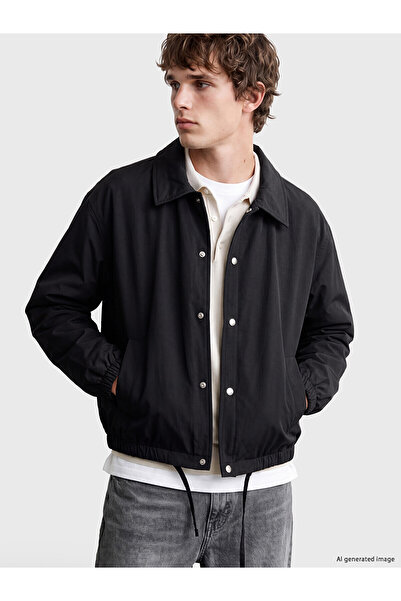 LC Waikiki Nevavm Black Loose Fit Men's Jacket with a Difference