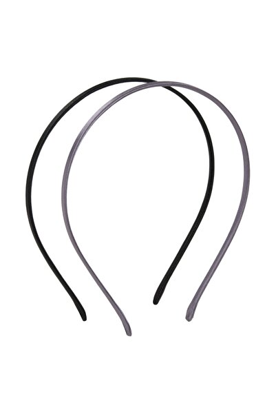 DD SHOP Set Coronite Par Subtiri Satinate Neagra Gri pentru Femei - 2buc