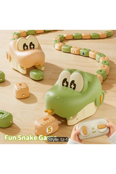 Generic Brand Magnetic Greedy Snake Remote Control Racing Game – RC Snake Toy with Magnetic Block Collection, Growing Tail