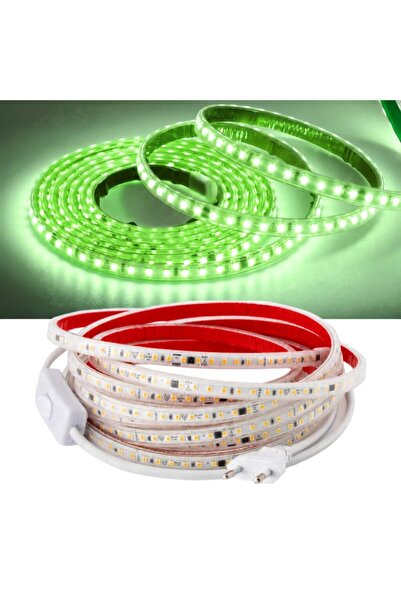 burul Şerit LED 2.5 Metre Yeşil 220V Yüksek Parlaklık 120 LED/m Tak Çalıştır ...