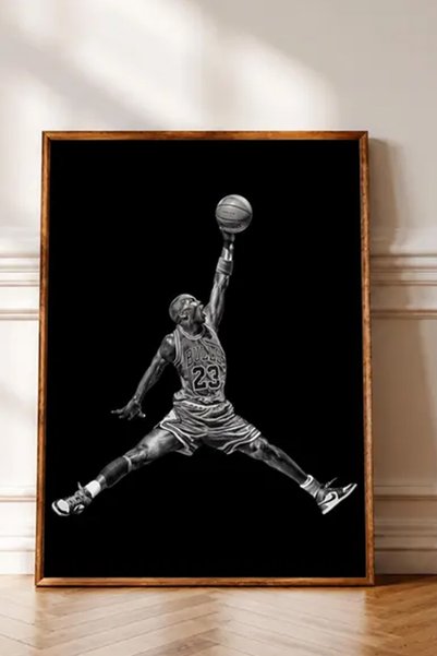 Taranist Poster - Michael Jordan 23 Kupa - Basketbol Efsanesi Spor Posteri