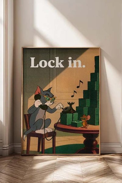 Taranist Poster - Tom ve Jerry Lock In - Çizgi Film Motivasyon Duvar Dekoru