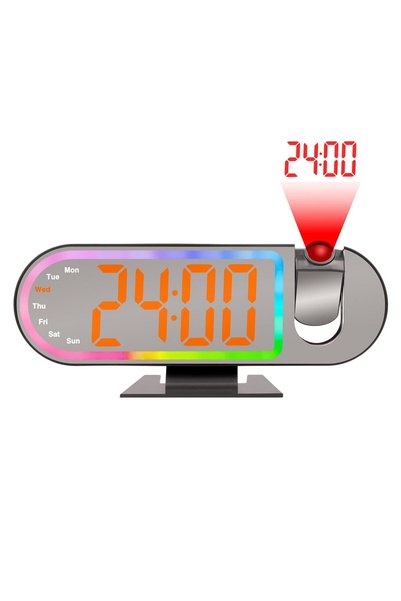 valkyrie RGB Işıklı Projeksiyonlu Dijital Alarm Saat 17 Modlu LED Ekranlı Çal...