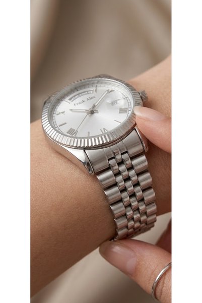 Frank Alex Fx.L11389.05 Steel Women's Wristwatch with Calendar