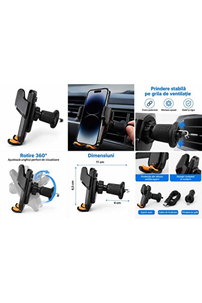 Generic Brand D9L car phone holder with 15W wireless charging, automatic clam...