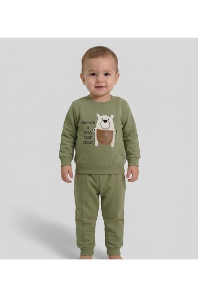 KAYAKİDS Baby Boy 2-Piece Tracksuit Set with Teddy Bear |   Kindergarten Dayc...