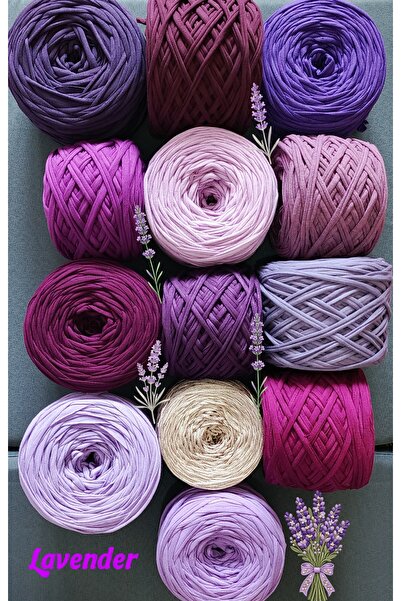 UMRA collection Lavanta Temalı 13’lü Penye İp Seti (Her biri 300-450 gr) + 3m...