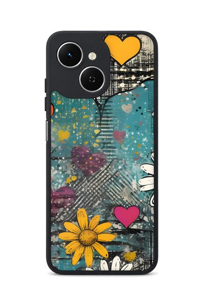 TECNO Spark 40C Compatible Daisy Patterned Camera Protected Shockproof Case